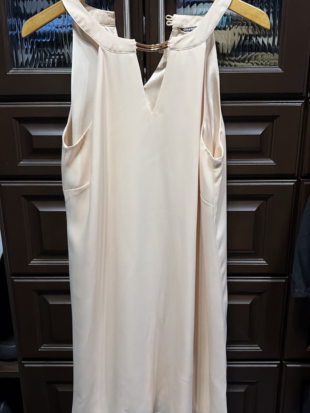 Gianni Bini Cream Midi Dress with Gold Accent